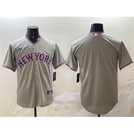 Men's New York Mets Team Big Logo Gray 2025 Limited Stitched Baseball Jersey