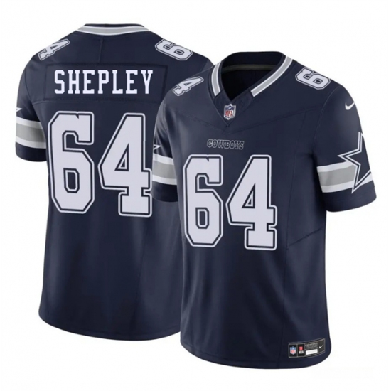 Men's Dallas Cowboys 64 Dakoda Shepleys Navy 2025 F.U.S.E. Vapor Untouchable Limited Football Stitched Jersey
