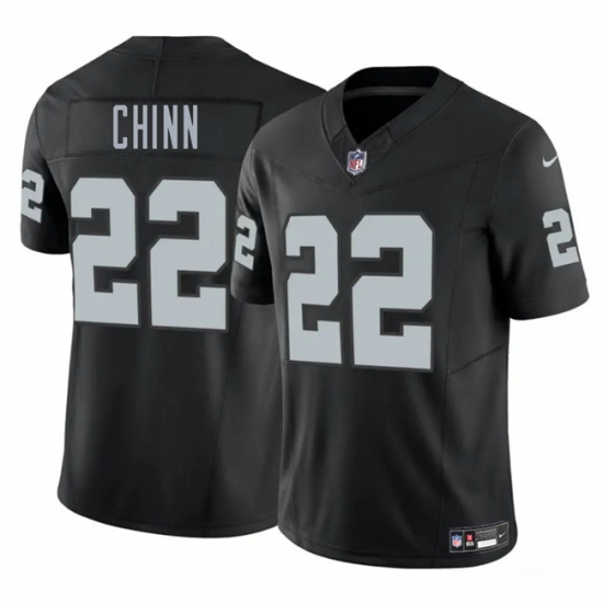 Men's Las Vegas Raiders 22 Jeremy Chinn Black 2025 F.U.S.E. Vapor Football Stitched Jersey
