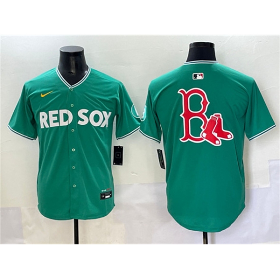 Men's Boston Red Sox Team Big Logo Green 2025 City Connect Limited Stitched Baseball Jersey