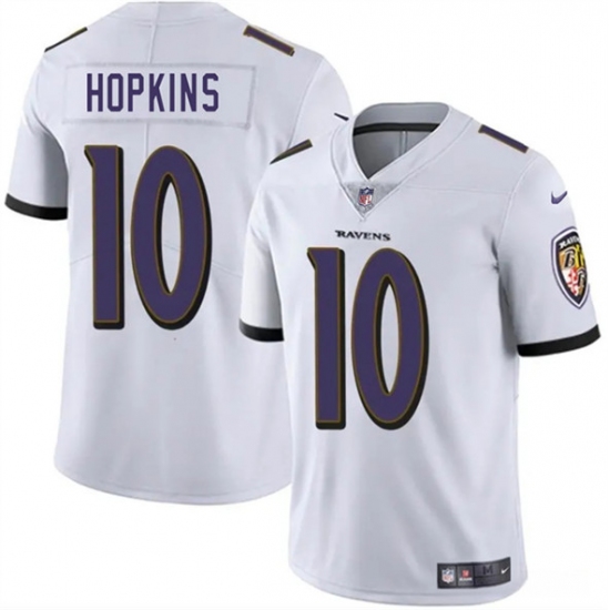 Men's Baltimore Ravens 10 DeAndre Hopkins White Vapor Limited Football Jersey