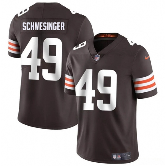 Men's Cleveland Browns 49 Carson Schwesinger Brown 2025 Vapor Limited Football Stitched Jersey