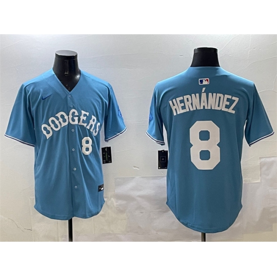 Men's Los Angeles Dodgers 8 Enrique Hern