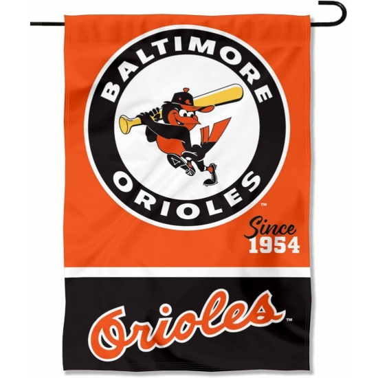 2Pcs WinCraft Baltimore Orioles Retro Vintage Throwback Double Sided Garden Flag