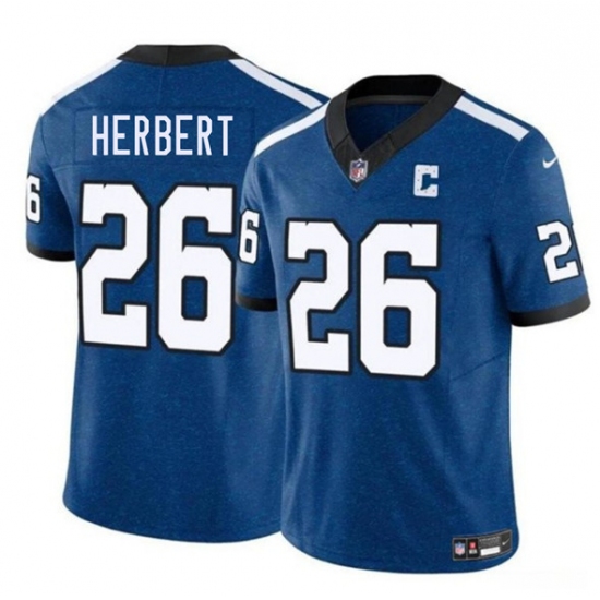 Men's Indianapolis Colts 26 Khalil Herbert Blue 2025 F.U.S.E. Throwback Vapor Limited Football Stitched Jersey