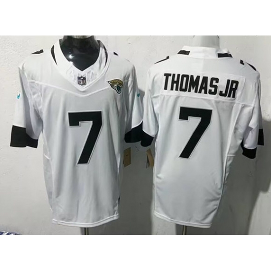 Men's Jacksonville Jaguars 7 Brian Thomas Jr White 2025 F.U.S.E. Vapor Limited Football Stitched Jersey