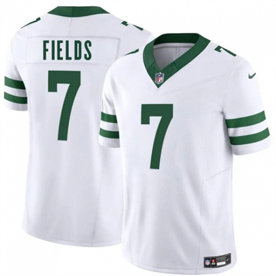 Men's New York Jets 7 Justin Fields White 2025 F.U.S.E. Vapor Untouchable Limited Football Stitched Jersey