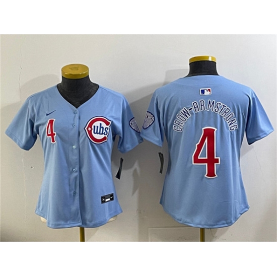 Youth Chicago Cubs 4 Pete Crow-Armstrong Blue 2024-25 2nd Alternate Limited Stitched Baseball Jersey