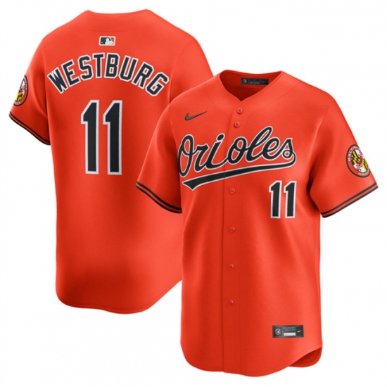 Men's Baltimore Orioles 11 Jordan Westburg Orange 2025 2nd Alternate Limited Cool Base Stitched Baseball Jersey