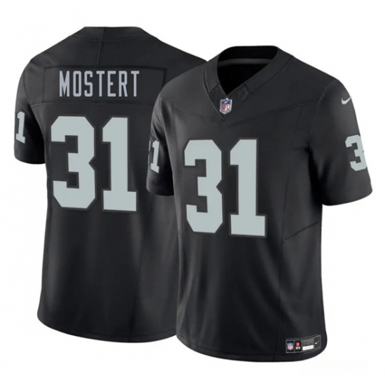 Men's Las Vegas Raiders 31 Raheem Mostert Black 2025 F.U.S.E. Vapor Football Stitched Jersey