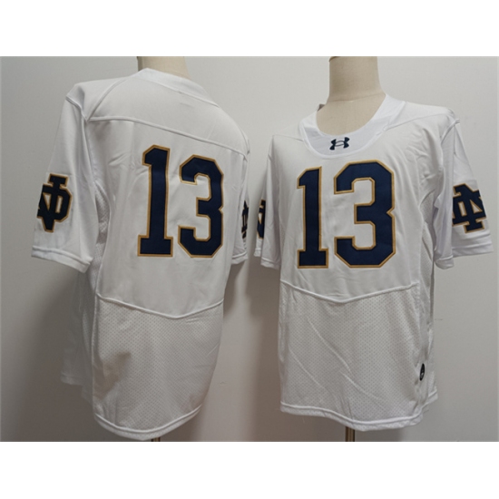 Men's Notre Dame Fighting Irish 13 Riley Leonard White 2024 F.U.S.E. Limited Stitched Jersey