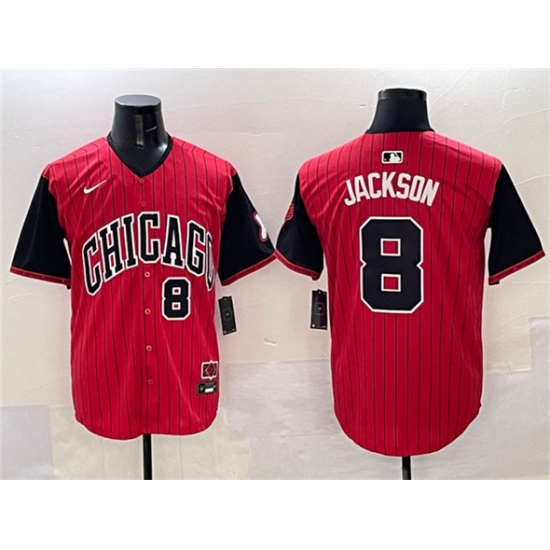 Men's Chicago White Sox 8 Bo Jackson Red Black 2025 City Connect Limited Stitched Baseball Jersey