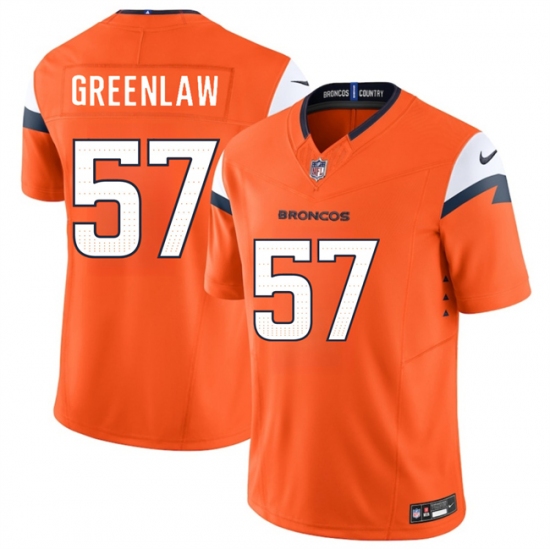 Men's Denver Broncos 57 Dre Greenlaw Orange 2025 F.U.S.E. Vapor Limited Football Stitched Jersey