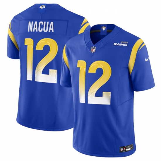 Women's Los Angeles Rams 12 Puka Nacua Blue 2024 F.U.S.E. Vapor Untouchable Stitched Jersey(Run Small)