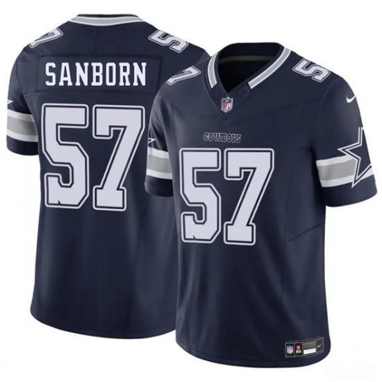 Men's Dallas Cowboys 57 Jack Sanborn Navy 2025 F.U.S.E. Vapor Untouchable Limited Football Stitched Jersey