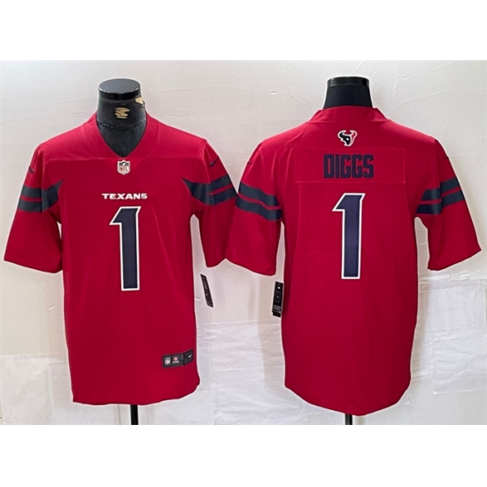 Men's Houston Texans 1 Stefon Diggs Red Vapor Untouchable Stitched Football Jersey