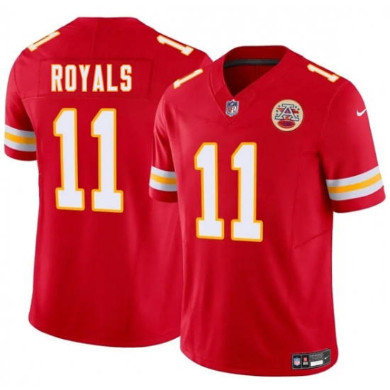 Men's Kansas City Chiefs 11 Jalen Royals Red 2025 Draft F.U.S.E. Vapor Untouchable Limited Football Stitched Jersey