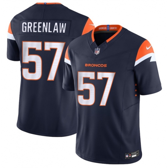 Men's Denver Broncos 57 Dre Greenlaw Navy 2025 F.U.S.E. Alternate Vapor Limited Football Stitched Jersey