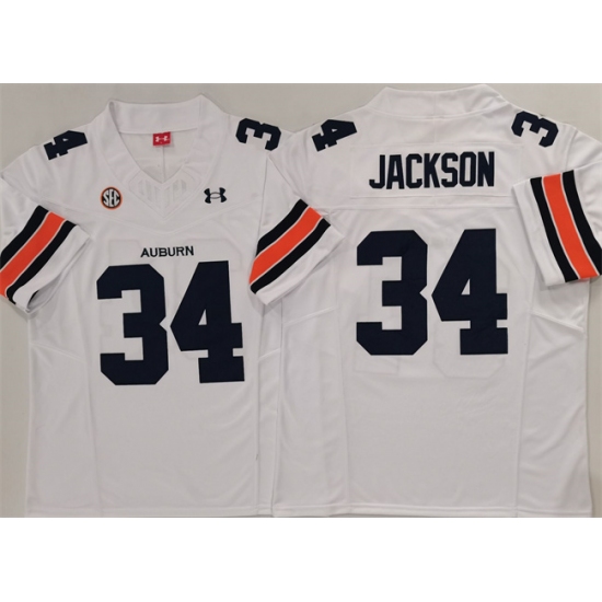 Men's Auburn Tigers 34 Bo Jackson White 2024 F.U.S.E. Limited Stitched Jersey