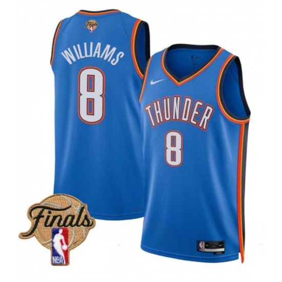 Men's Oklahoma City Thunder 8 Jalen Williams Blue 2025 Finals Icon Edition Stitched Basketball Jersey