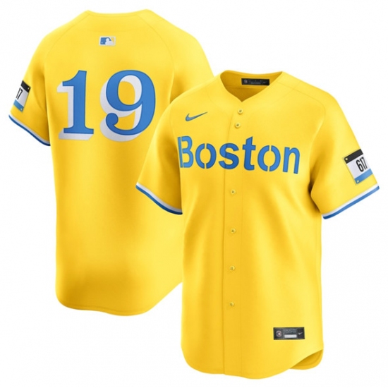 Men's Boston Red Sox 19 Roman Anthony Gold City Connect Stitched Baseball Jersey