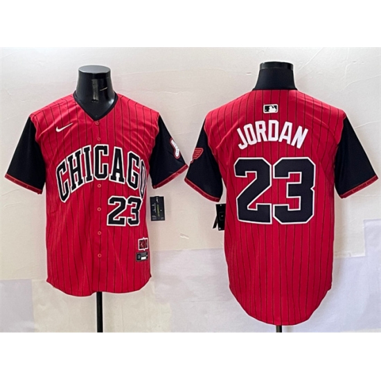 Men's Chicago White Sox 23 Michael Jordan Red Black 2025 City Connect Limited Stitched Baseball Jersey