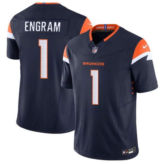 Men's Denver Broncos 1 Evan Engram Navy 2025 F.U.S.E. Alternate Vapor Limited Football Stitched Jersey