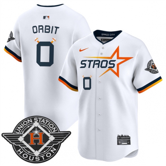 Men's Houston Astros 0 Orbit White 2025 City Connect Limited Stitched Baseball Jersey
