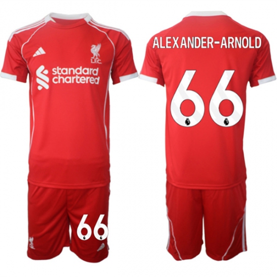 Men's Liverpool 66 Trent Alexander-Arnold 2025 Red Home Soccer Jersey Suit
