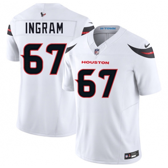Men's Houston Texans 67 Ed Ingram White 2025 F.U.S.E. Vapor Limited Football Stitched Jersey
