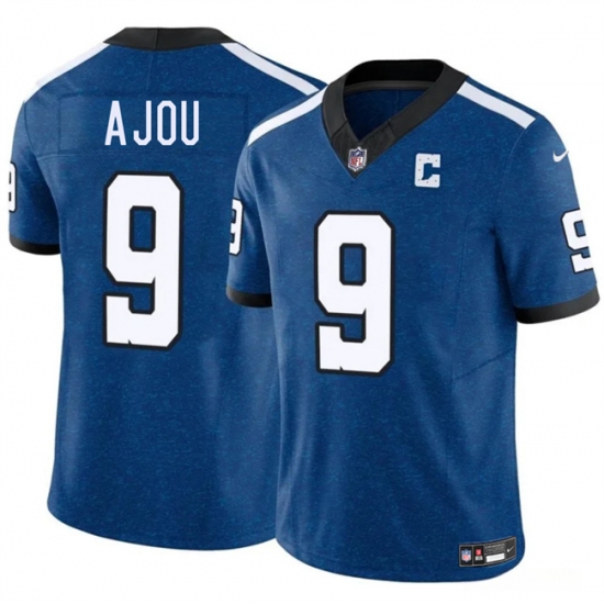 Men's Indianapolis Colts 9 Ajou Ajou Blue 2025 F.U.S.E. Throwback Vapor Limited Football Stitched Jersey