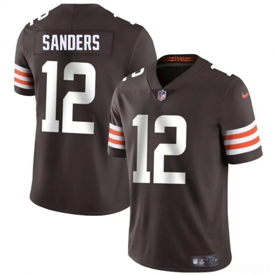 Men's Cleveland Browns 12 Shedeur Sanders Brown 2025 Vapor Limited Football Stitched Jersey
