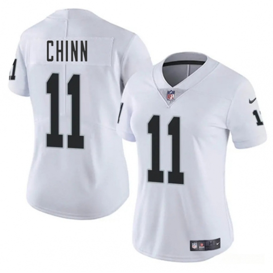 Women's Las Vegas Raiders 11 Jeremy Chinn White 2025 Vapor Football Stitched Jersey(Run Small)