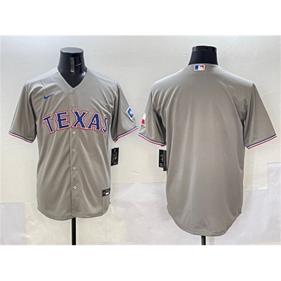 Men's Texas Rangers Blank Gray With Cool Base Stitched Baseball Jersey