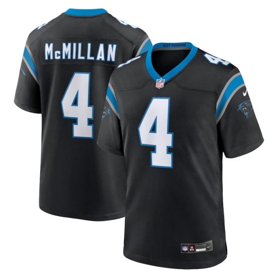Men's Carolina Panthers 4 Tetairoa McMillan Nike Black 2025 NFL Draft First Round Pick Game Jersey