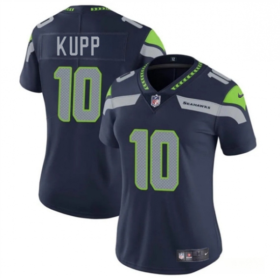 Women's Seattle Seahawks 10 Cooper Kupp Navy 2025 Vapor Limited Football Stitched Jersey(Run Small)