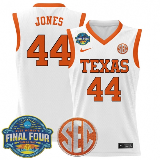 Men's Texas Longhorns 44 Taylor Jones White 2025 Sec Women