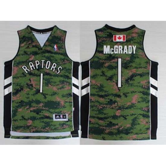 Men's Toronto Raptors 1 Tracy McGrady Revolution 30 Swingman Camo Jersey