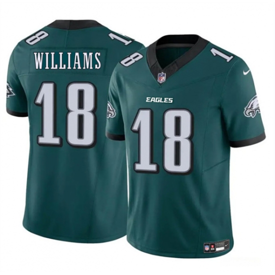 Men's Philadelphia Eagles 18 Avery Williams Green 2024 New F.U.S.E. Vapor Untouchable Limited Football Stitched Jersey