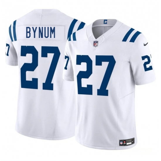 Men's Indianapolis Colts 27 Cam Bynuml White 2025 F.U.S.E. Vapor Limited Football Stitched Jersey