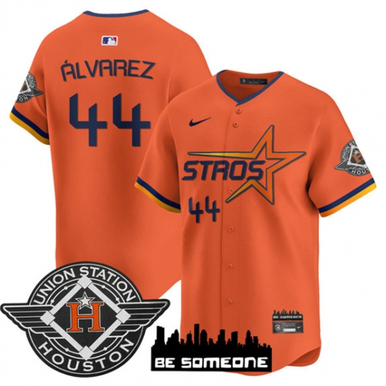 Men's Houston Astros 44 Yordan Alvarez Orange 2025 City Connect Limited Stitched Baseball Jersey