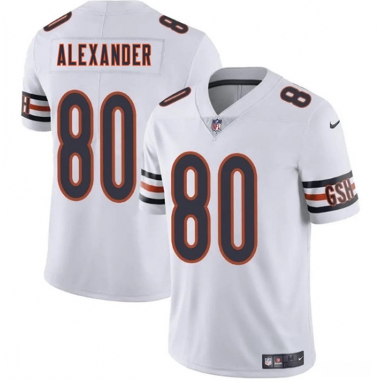 Men's Chicago Bears 80 Maurice Alexander White 2025 Vapor Football Stitched Jersey