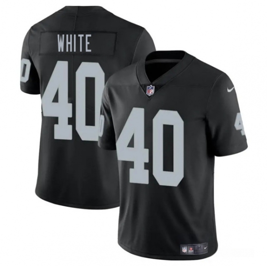 Men's Las Vegas Raiders 40 Devin White Black 2025 Vapor Football Stitched Jersey