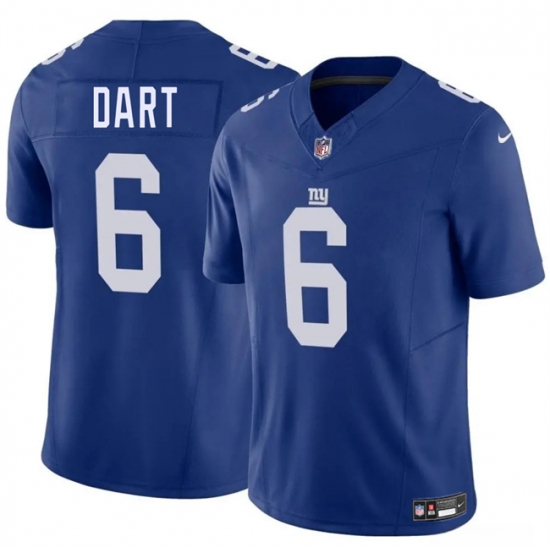Men's New York Giants 6 Jaxson Dart Blue 2025 Draft F.U.S.E. Vapor Untouchable Limited Football Stitched Jersey