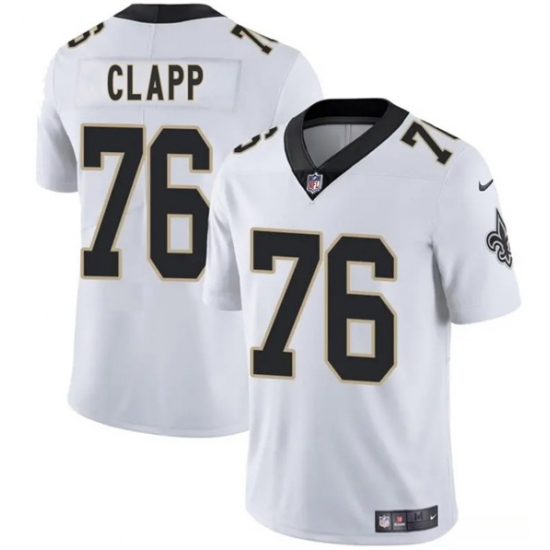 Men's New Orleans Saints 76 Will Clapp White 2025 Vapor Limited Football Stitched Jersey