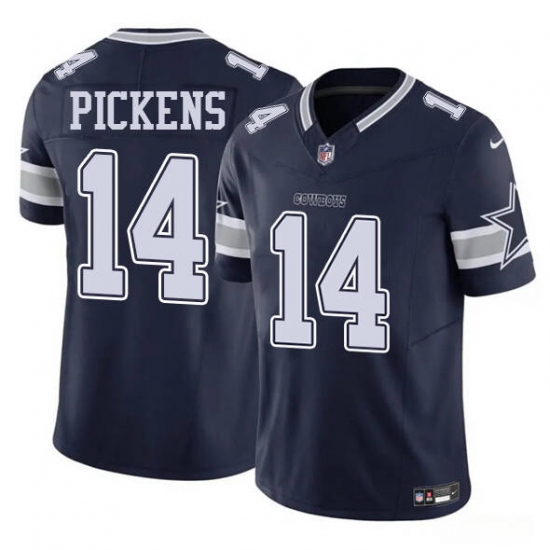 Men's Dallas Cowboys 14 George Pickens Blue 2025 Draft F.U.S.E. Vapor Untouchable Limited Football Stitched Jersey