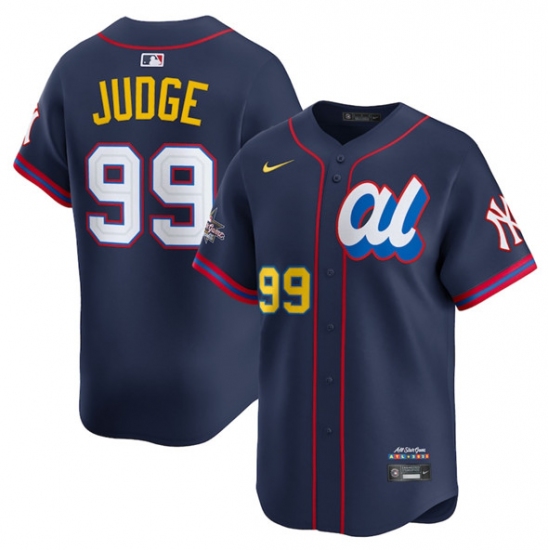 Men's American League 99 Aaron Judge Navy 2025 All-Star Edition Limited Stitched Baseball Jersey