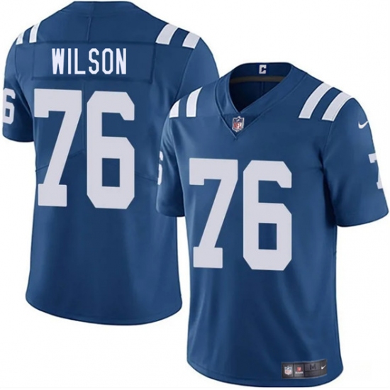Men's Indianapolis Colts 76 Jack Wilson Blue 2025 Vapor Limited Football Stitched Jersey