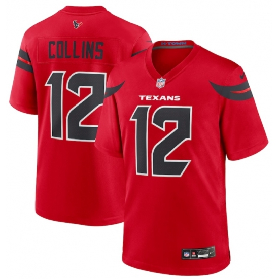 Men's Houston Texans 12 Nico Collins Red Alternate Vapor Limited Football Stitched Jersey