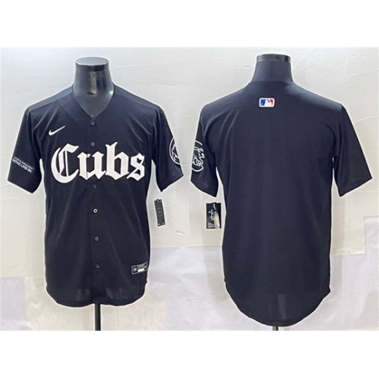 Men's Chicago Cubs Blank Black 'Gothic North Side Edition' Vapor Premier Limited Stitched Baseball Jersey
